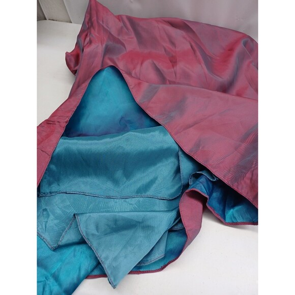 Vtg Michelangelo Prom Maxy Dress One Shoulder High Low Red Iridescent Sz 4 - Picture 6 of 12